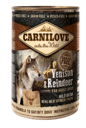 CARNILOVE Lattina Umido CANE CERVO RENNA 400 Gr 