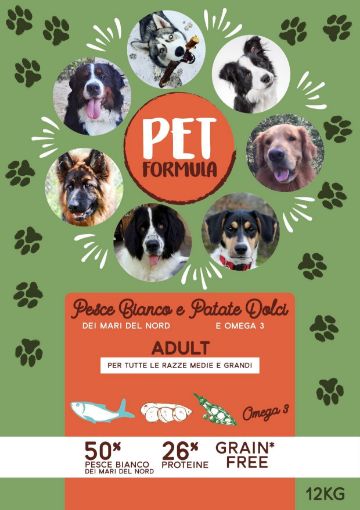 PETFORMULA ADULTO PESCE BIANCO DEI MARI DEL NORD 12 KG  GRAIN FREE