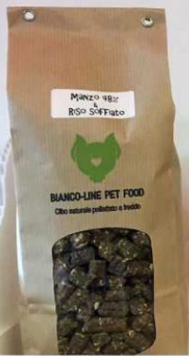 Immagine di BIANCO-LINE PET RICETTA A BASE MANZO 48% e RISO SOFFIATO GLUTEN FREE 400 GR PELLETTATO A FREDDO biancoline