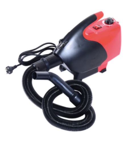 SOFFIATORE ASCIUGATORE PER CANI 2400W ROSSO E NERO Con Velocità E Temp Regolabile (