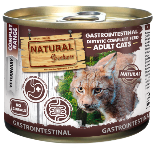 NATURAL GREATNESS UMIDO GATTO VETERINARY DIETS GASTROINTESTINAL 200 Gr Per Problematiche Intestinali