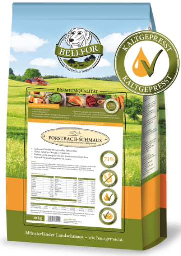 Immagine di OUTLET DANNEGGIATO BELLFOR Forstbach SALMONE E TROTA GRAIN FREE 10 kg PRESSATO A FREDDO ADULT 