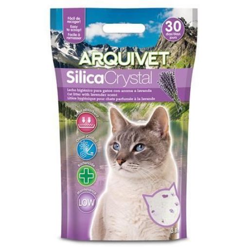 Immagine di LETTIERA GATTI SILICIO SILICA CRYSTAL AROMA LAVANDA 3,8 LITRI