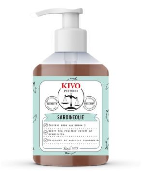 OLIO DI SARDINA SELVATICA PURA KIVO 500 ml - Per PELO e PELLE del CANE E GATTO