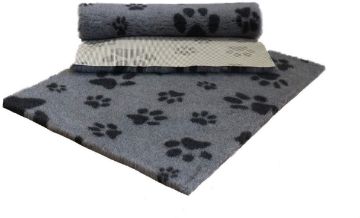 Cuscino tappeto relax VETFLEECE GRIGIO E ANTRACITE tg.L 150X100 cm antiscivolo cani gatti - simil VETBED