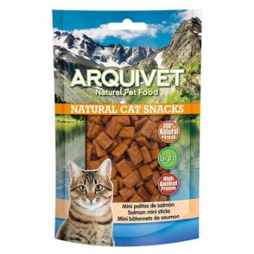 SNACK GATTO MINI CILINDRI DI SALMONE ESSICCATO 50 gr grain free