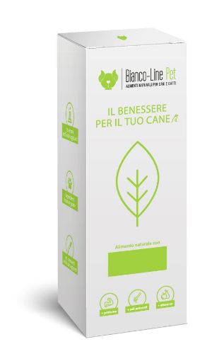 BIANCO-LINE VERSIONE PLUS : MERLUZZO PATATE CAROTE MELE  GRAIN FREE 10 KG PELLETTATO A FREDDO PRESSATO biancoline