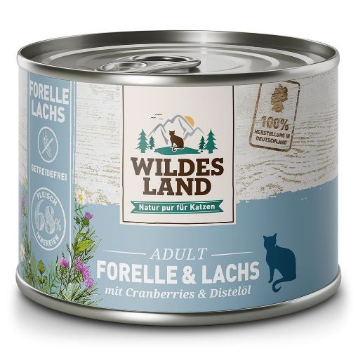 WILDES LAND CLASSIC UMIDO GATTO TROTA E SALMONE 185 gr  Completo
