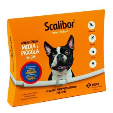 SCALIBOR COLLARE per cani MEDIOPICCOLI (<48 Cm Collo) ANTIPARASSITARIO CANE