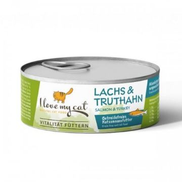 BELLFOR ILOVEMYCAT SALMONE TACCHINO UMIDO GATTO  COMPLETO 100 GR. LATTINA