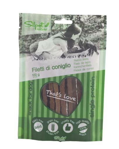 FILETTI DI CONIGLIO SOFT 100 GR 100% GRAIN FREE SILPET