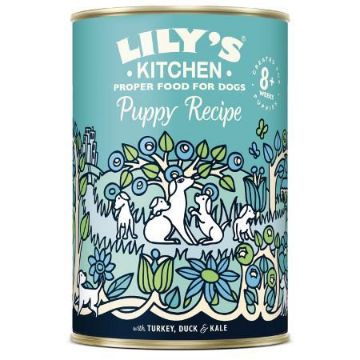 LILY'S KITCHEN Lattina Umido PUPPY TACCHINO ANATRA 400 gr