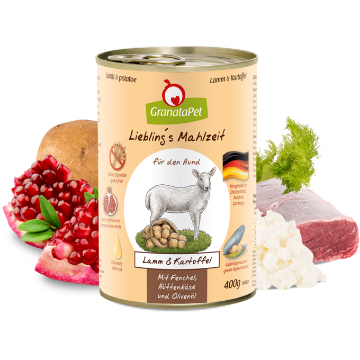 GRANATAPET UMIDO grain free AGNELLO & PATATE CON FINOCCHIO, RICOTTA E OLIO D'OLIVA LIEBLING's MAHLZEIT 400 GR