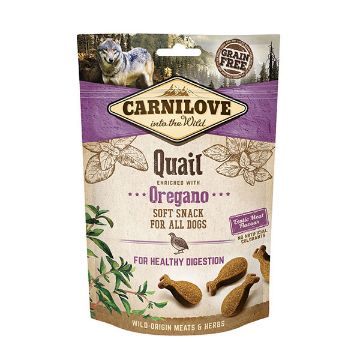 CARNILOVE SOFT SNACK CANE QUAGLIA E ORIGANO 200 GR. GRAIN FREE