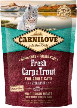 CARNILOVE CARPA E TROTA 400 GR GATTI STERILIZZATI ADULTI GRAIN FREE