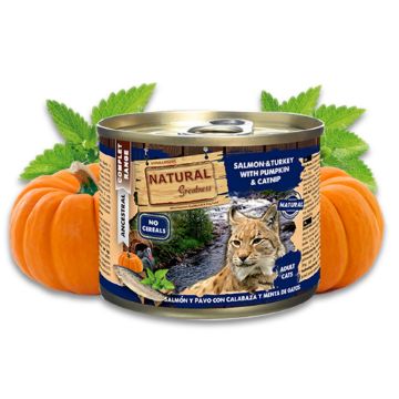 NATURAL GREATNESS Umido GATTO 200 GR SALMONE TACCHINO ZUCCA NL19