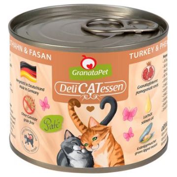 GRANATAPET GATTO UMIDO DELICATESSEN TACCHINO e FAGIANO 200 gr.