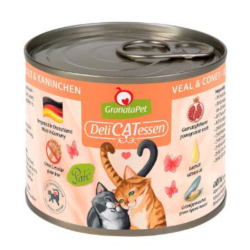 GRANATAPET GATTO UMIDO DELICATESSEN VITELLO E CONIGLIO 200 gr