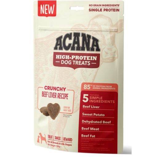 ACANA CRUNCHY SNACK BEEF LIVER MANZO  100 GR.