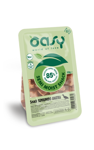 OASY SNACK SEMIUMIDO ANATRA 100 GR. GRAIN FREE.