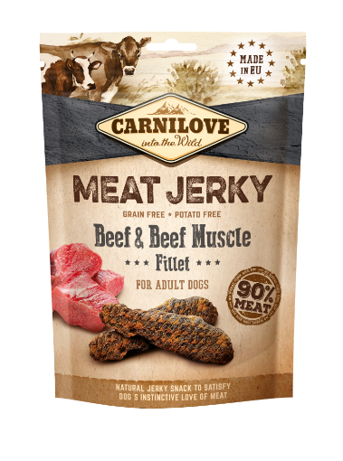 MEAT JERKY SNACK SALSICCE MORBIDE AL MANZO E MUSCOLO 100 gr  CARNILOVE 