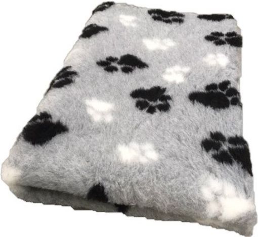 Tappeto VET BED GRIGO CON ZAMPE NERE E BIANCHE tg. L 150X100 cm antiscivolo cani gatti
