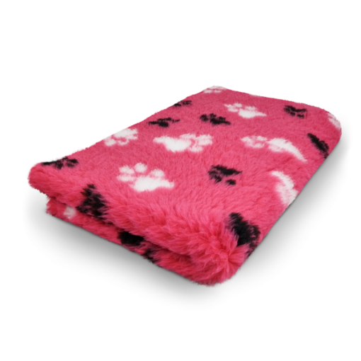 Tappeto VET BED FUCSIA CON ZAMPE BIANCHE E NERE  tg. L 150 X 100 cm antiscivolo cani gatti  