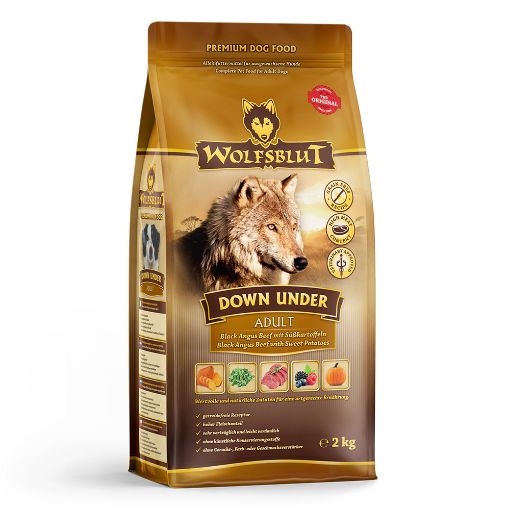 2 KG DOWN UNDER MANZO ANGUS AUSTRALIANO WOLFSBLUT CANE ADULTO GRAIN FREE
