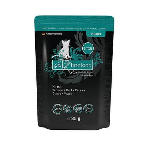 CATZ FINEFOOD CERVO N. 121 BUSTINA 80 GR. UMIDO GATTO  COMPLETO LINEA PURR  