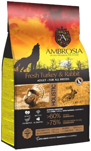 AMBROSIA PETFOOD CONIGLIO E TACCHINO CANE ADULTO 12 KG GRAIN FREE