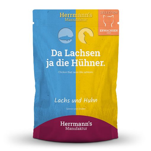 100 GR . HERRMANN'S BIO SALMONE CON POLLO UMIDO GATTO  COMPLETO 