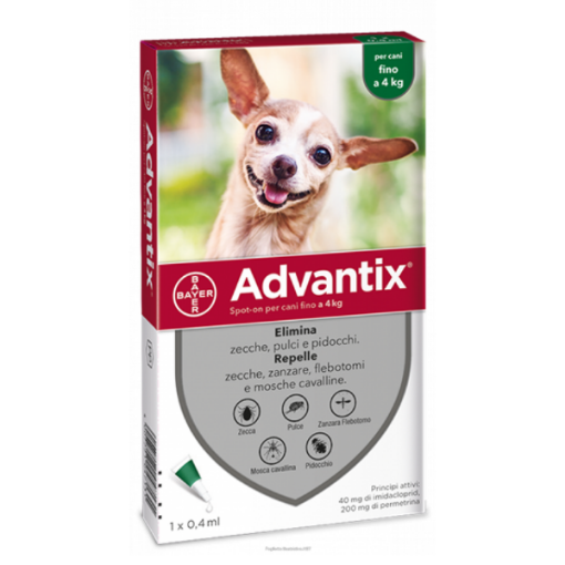 ADVANTIX 1.5 a 4 KG 6 Pipette ANTIPARASSITARIO