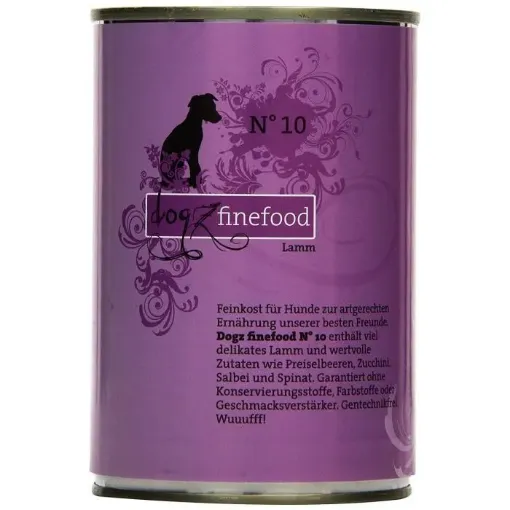 DOGZ FINEFOOD AGNELLO  N.10 UMIDO CANE COMPLETO 400 GR. LATTINA