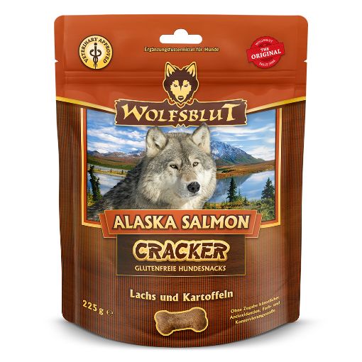 CRUNCHY SNACK PREMIETTI SALMONE DELL'ALASKA 225 GR. GRAIN FREE (simil carnilove )	