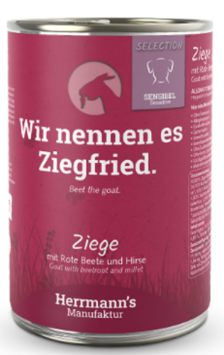 HERRMANN'S SELECTION SENSIBEL CAPRA BARBABIETOLA E MIGLIO UMIDO CANE COMPLETO 400G