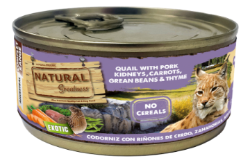 NATURAL GREATNESS QUAGLIA CON RENI DI MAIALE e CAROTE  Umido GATTO ADULTO  170 GR 