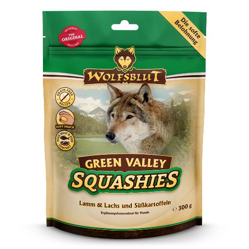  WOLFSBLUT SOFT SNACK AGNELLO SALMONE SQUASHIES  GREEN VALLEY MAXI FORMATO 300 GR