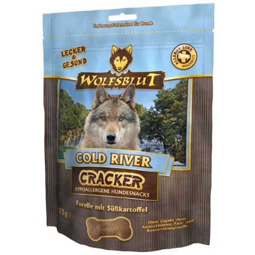 WOLFSBLUT PESCE  225 GR. GRAIN FREE CRUNCHY SNACK COLD RIVER (simil carnilove ) 