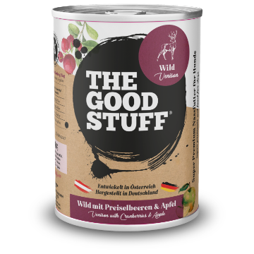 THE GOODSTUFF SELVAGGINA E MIRTILLI UMIDO CANE  COMPLETO 400 GR. LATTINA  