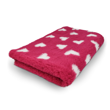 Tappeto VETBED FUCSIA  CON CUORI BIANCHI  tg.M 100 X 75 cm antiscivolo cani gatti 