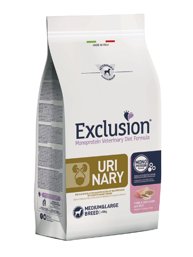 EXCLUSION URINARY  MAIALE SORGO RISO 12 KG LARGE BREED   SPEDIZIONE GRATIS 