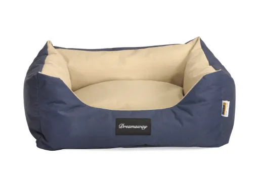 Immagine di SALDI  DIVANETTO CUSCINO Mod. DREAMAWAY BOSTON  80 X 67 X 22 Cm  SOFA BLU e BEIGE 