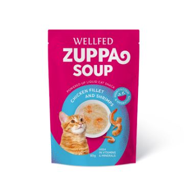 WELLFED SOUP POLLO GAMBERETTI  ZUPPA UMIDO GATTO 85 GR 