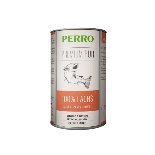 PERRO 410 GR SALMONE PUR GRAIN FREE UMIDO CANE UMIDO COMPLETO CON FRATTAGLIE PER CAN