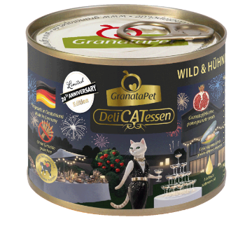GRANATAPET CERVO E CUORI DI POLLO JUBILEUM 200 gr. GATTO UMIDO DELICATESSEN