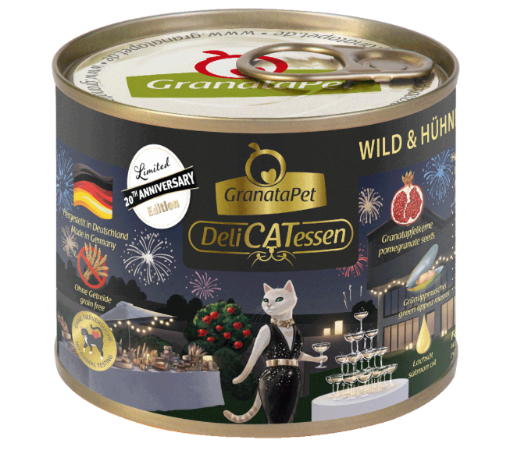 GRANATAPET CERVO E CUORI DI POLLO JUBILEUM 200 gr. GATTO UMIDO DELICATESSEN
