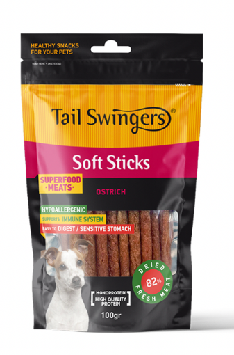 BARRETTE SOFT DI STRUZZO 100 gr  TAILSWINGERS  GRAIN FREE