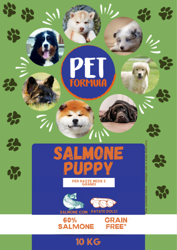 PETFORMULA SALMONE  PATATE PUPPY  12 KG GRAIN FREE TAGLIE MEDIE O GRANDI