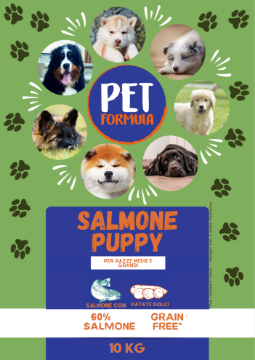PETFORMULA SALMONE  PATATE PUPPY  12 KG GRAIN FREE TAGLIE MEDIE O GRANDI