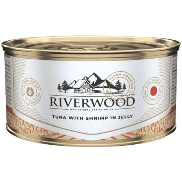 RIVERWOOD CAVIAR  UMIDO GATTO TONNO E GAMBERETTI 85 GR.